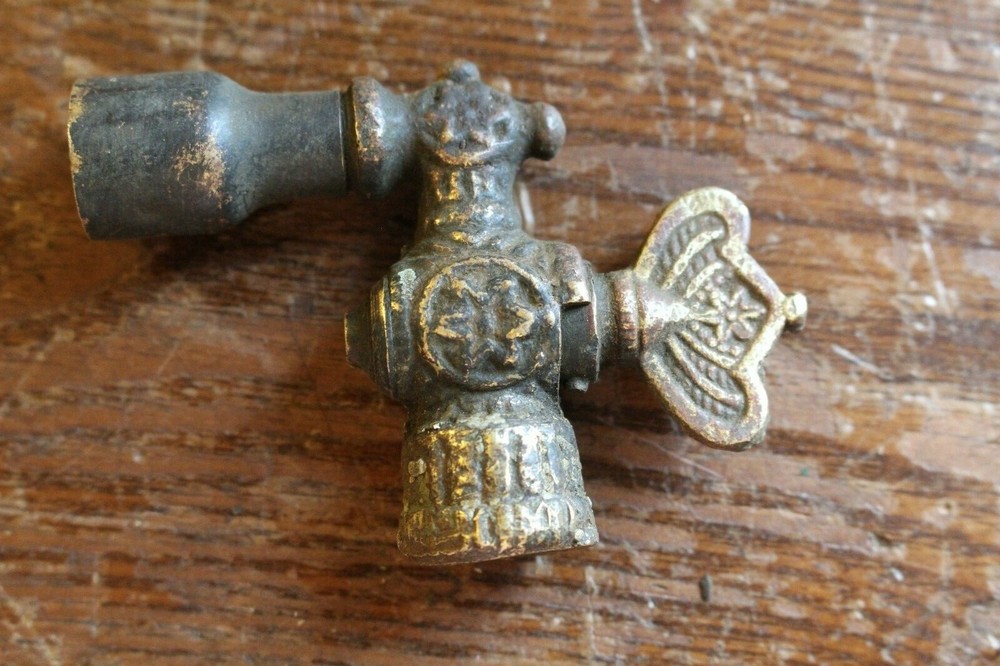 Small Ornate Brass Shut Off Valve