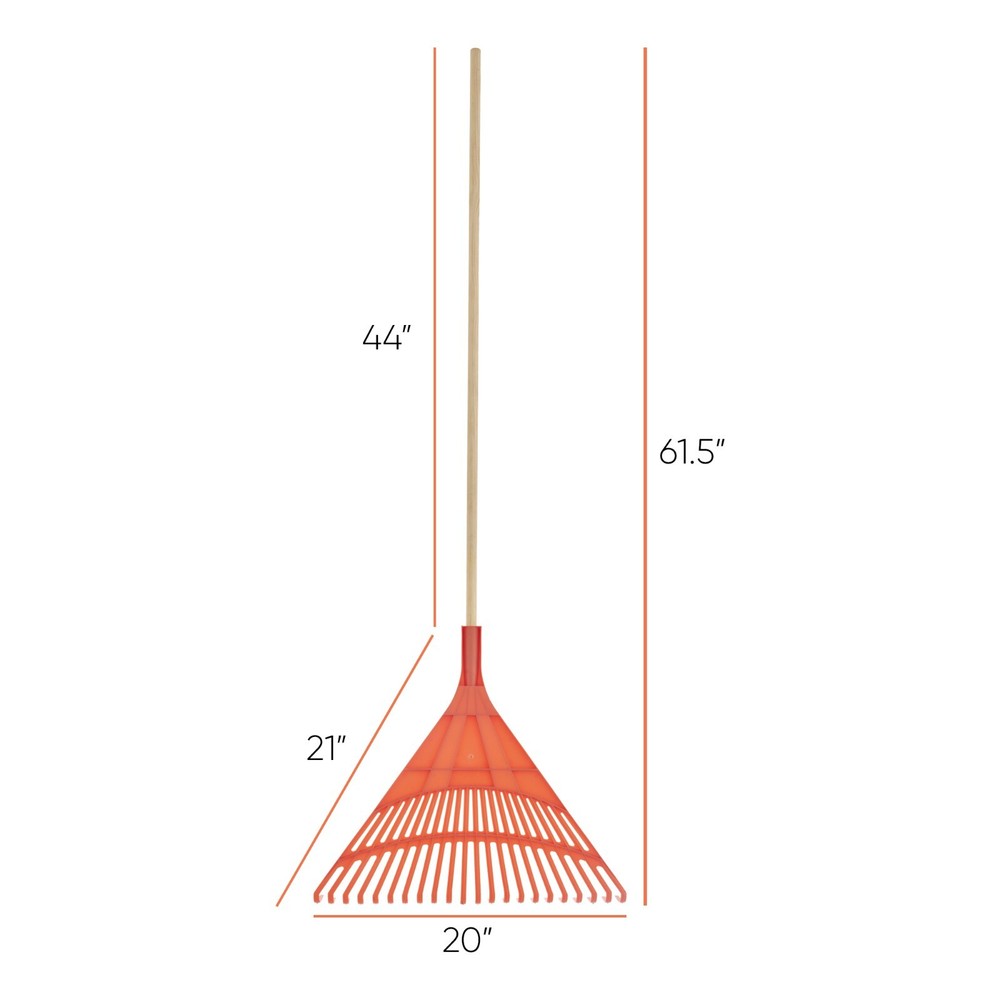 Garden Leaf Rake Orange 60" 2-Pack