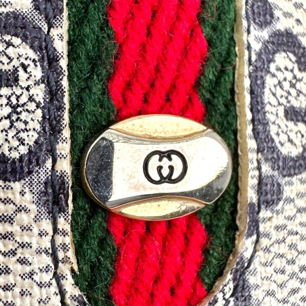 Gucci GG Pattern Sherry Line Long Wallet Navy