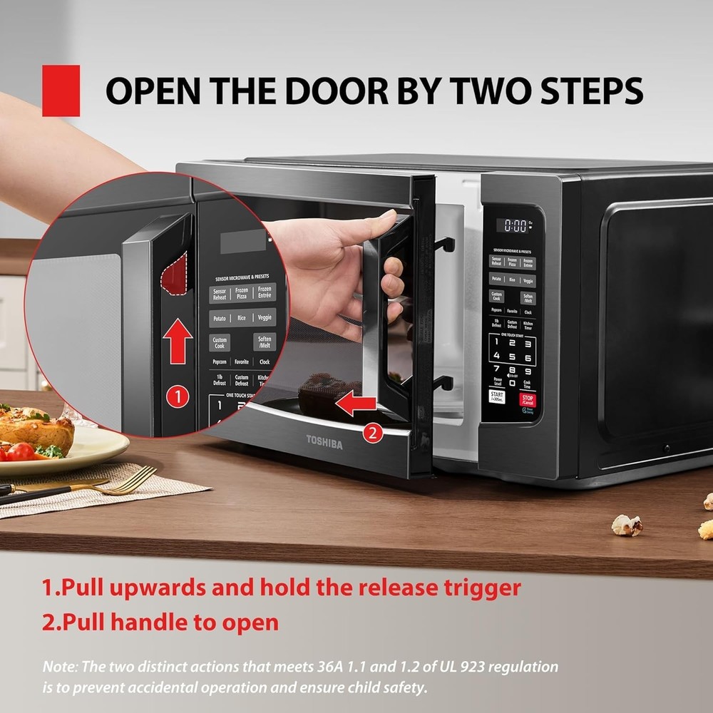 1.2 Cu Ft Black Microwave Oven Smart Sensor 1000W