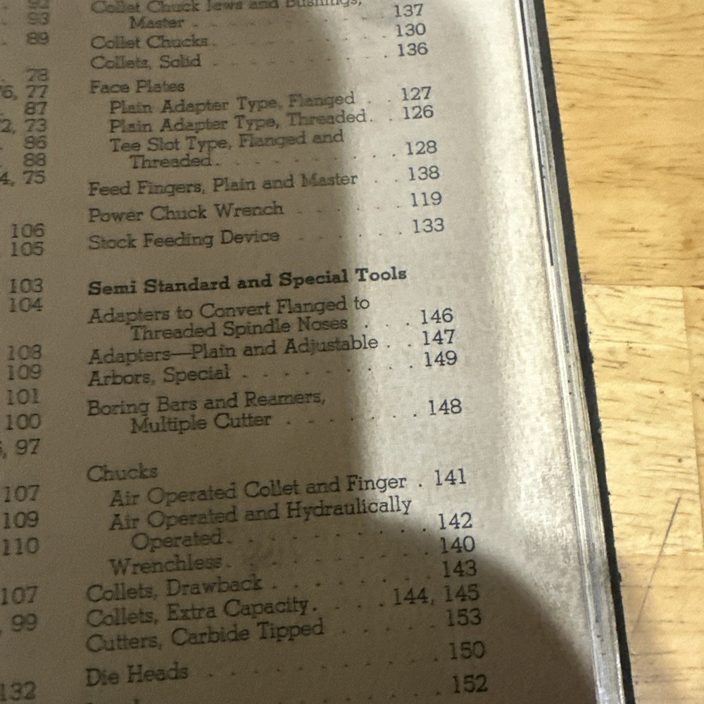 Warner & Swasey Turret Lathe Tools Book