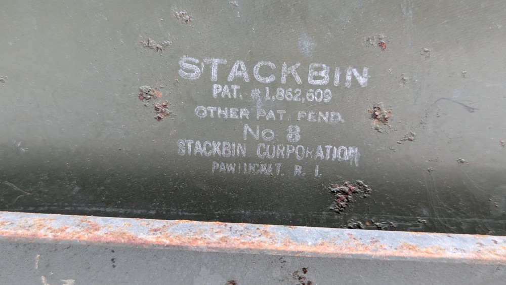 1930s Lot 8 Vtg STACKBIN Metal Box Stacking Industrial Organizer Storage Display