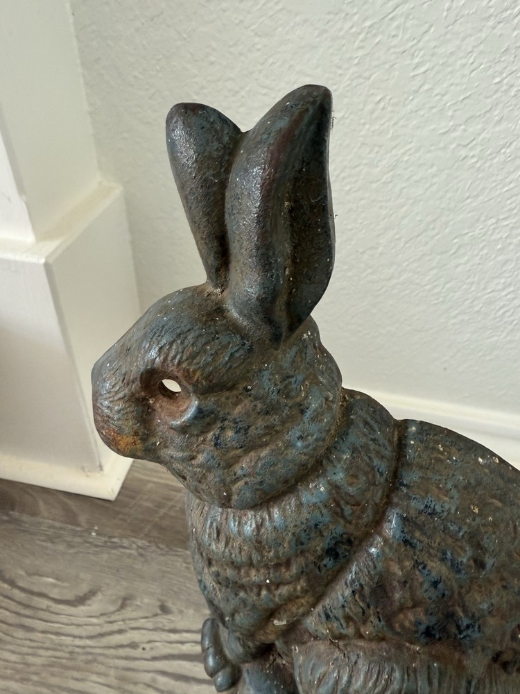 Antique Cast Iron Sitting Rabbit Bunny Victorian Style Form