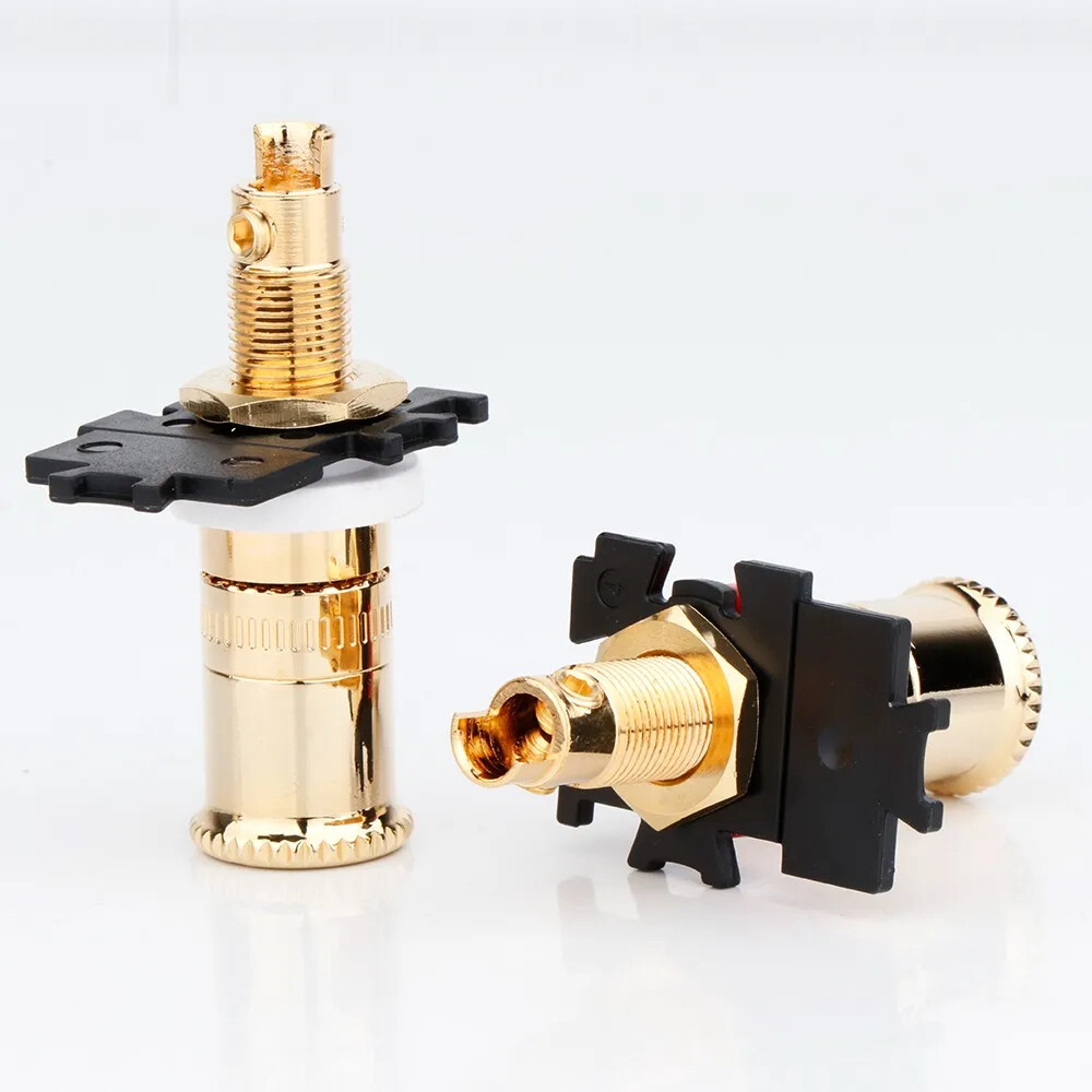 4PCS HiFi Speaker Amplifier Binding Post 24K Gold Plated Banana Socket Terminals