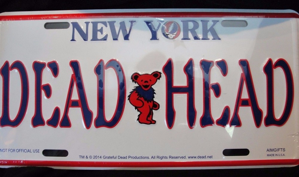 GRATEFUL DEAD LICENSE PLATE- NEW YORK DEAD HEAD