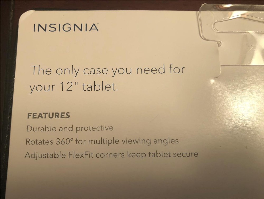 NEW NSIGNIA BLACK 12" Folding Tablet Case Adjustble 360 deg. secure protection