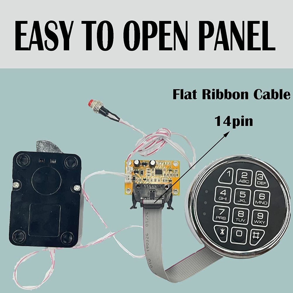 Gun Safe Lock Replacement Fireproof Chrome Keypad with SwingBolt Lock
