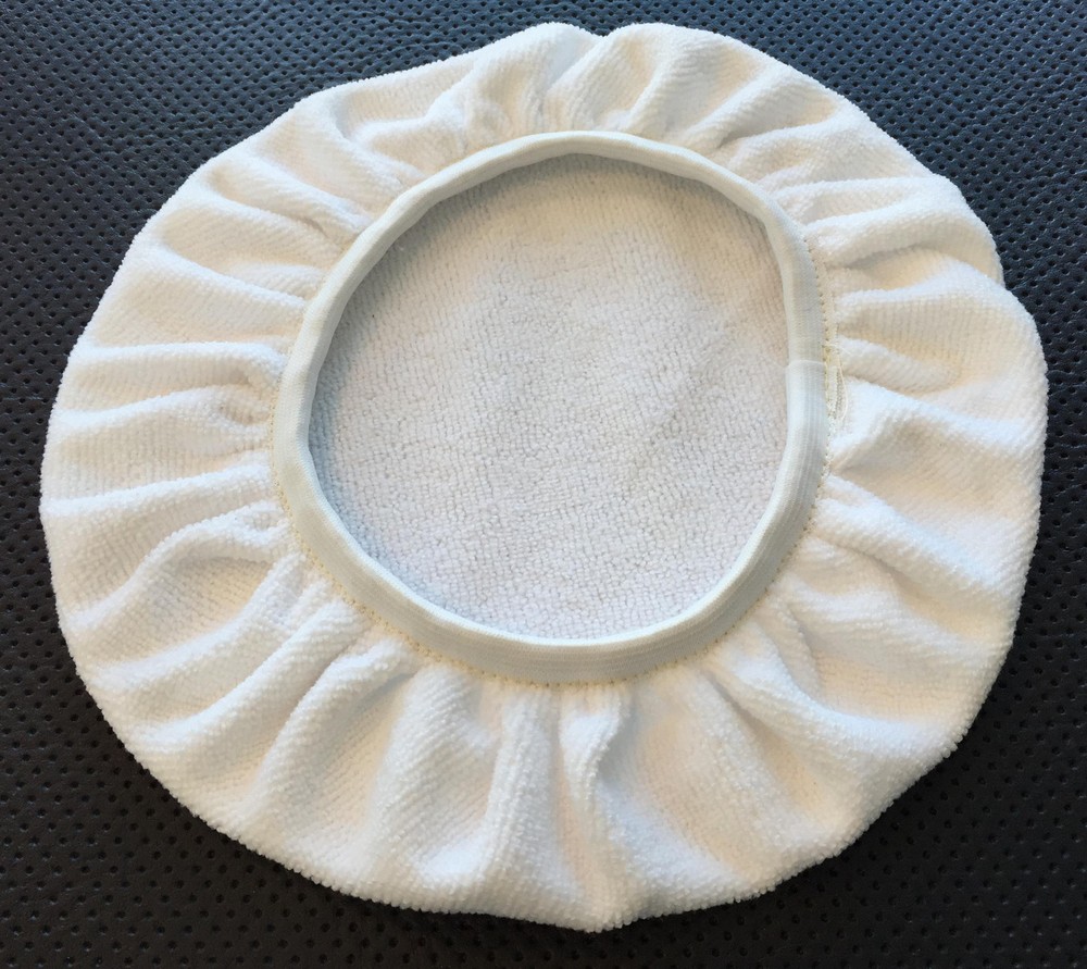 11" Thick Microfiber Orbital Bonnet Elastic Fit White 100M