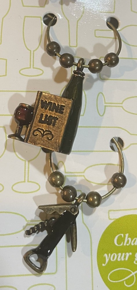 True Wine Glass Charms Wine Themed Bottle Corkscrew