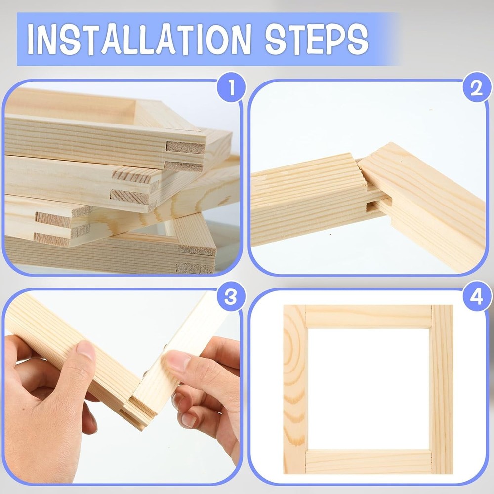 Needlework Stretcher Bar Set with 12 Sets & Customizable Design Options