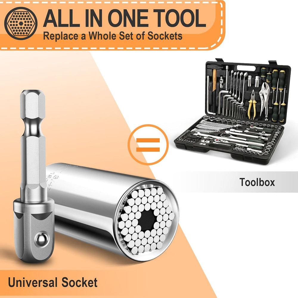 Universal Socket Tool Set with Power Drill Adapter - Perfect Valentine's Gift