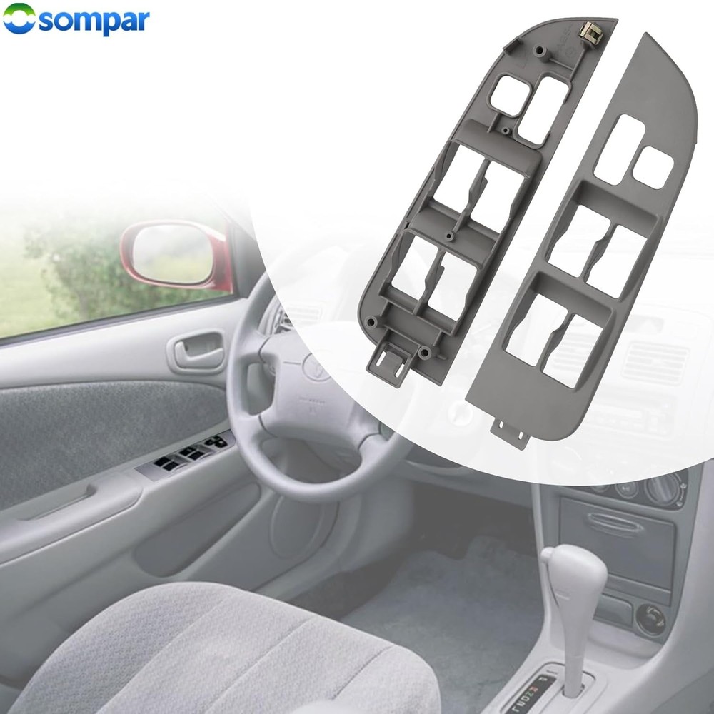 Window Switch Bezel Panel (Tan) Compatible with Corolla CE LE Tan Front Left