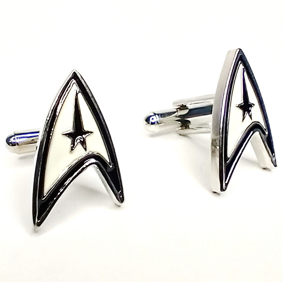 Deluxe Metal Star Trek Command Symbol Logo Cuff Links