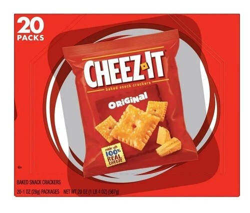 Cheez-It Original Cheese Crackers, Baked Snack Crackers, 20 Count New