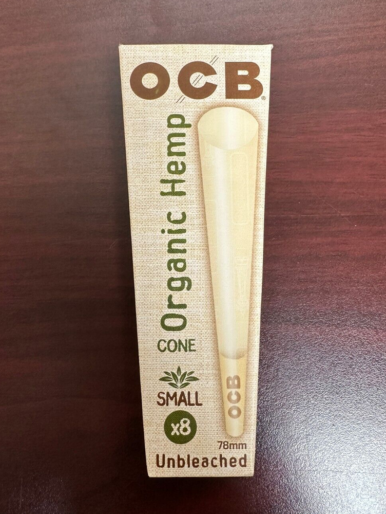OCB Organic 78mm Small Size Cones 8 Count~1 Pack ONLY