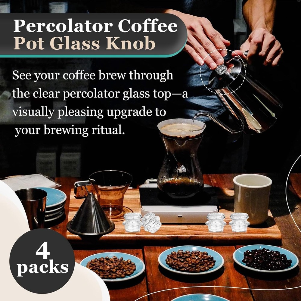 4Pcs Coffee Percolator Glass Top Replacement - Top...
