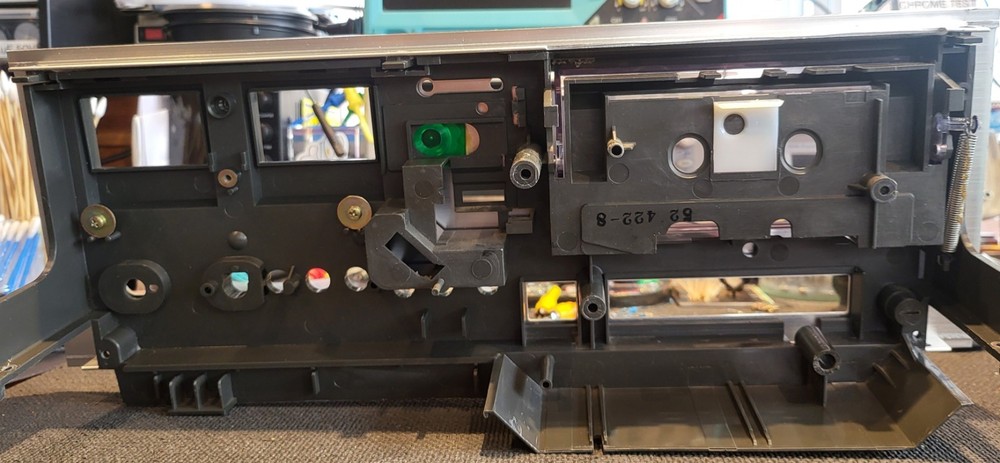 SHARP RT-1155 CASSETTE DECK FACEPLATE WITH PLASTIC FACE BACKING, FREE SHIPPING.