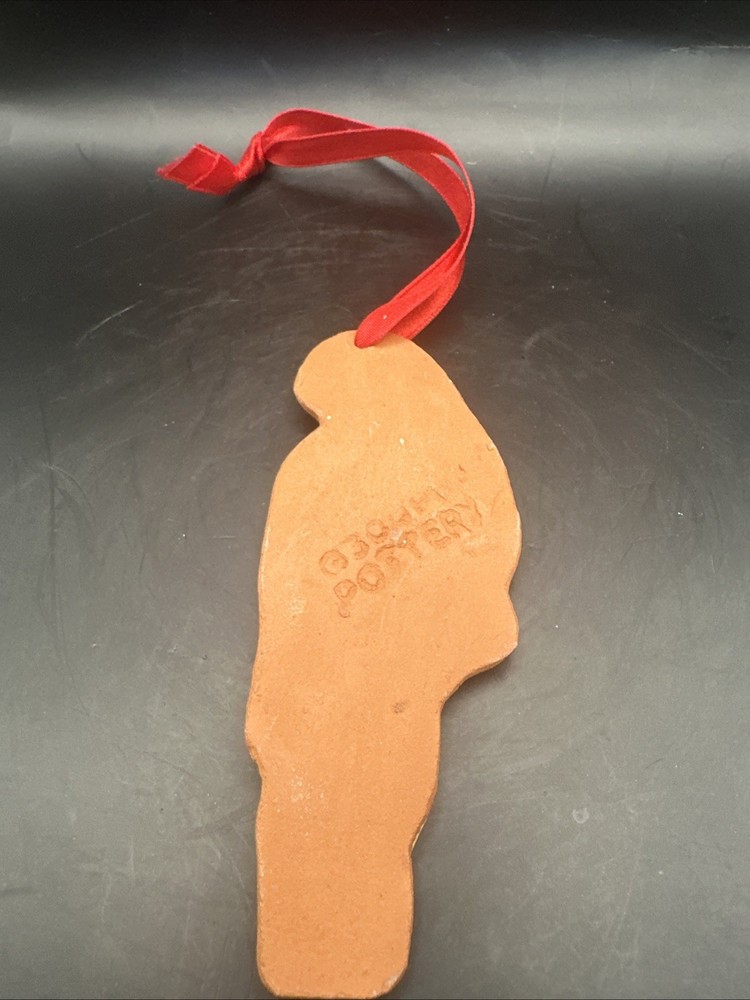 Red Clay Painted Parrot Ornament