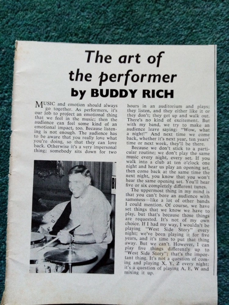 Hs1 Ephemera 1965 music article buddy rich