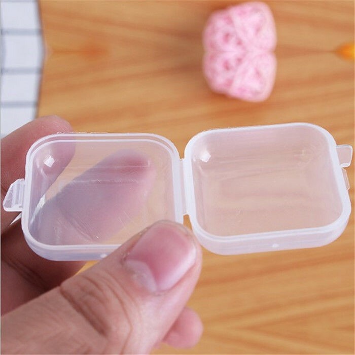 50/100PCS Mini Plastic Boxes Clear Small Jewellery Storage Container Empty Box