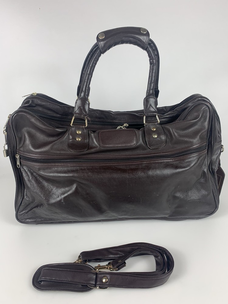 St Moritz Brown Leather Messenger/Laptop/Carryon-#116