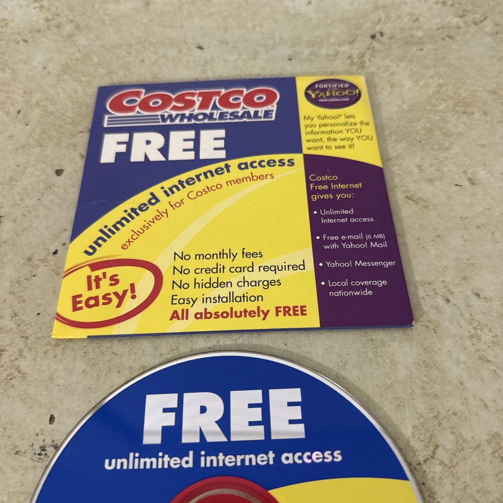 Vintage Costco Free Unlimited Internet Access CD-ROM, 2000