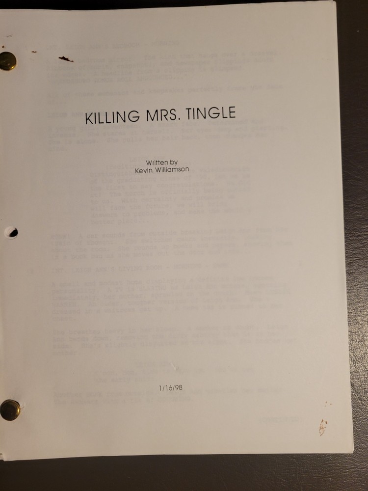 RARE Original 1998 Script Killing Mrs. Tingle - Early Draft Kevin Williamson