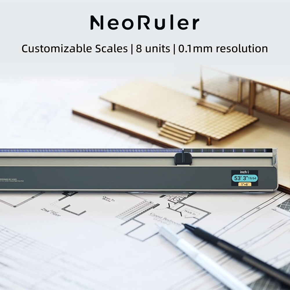 NeoRuler Digital Scale Ruler, 12 inch Smart Scale Ruler with Infinite Customi...