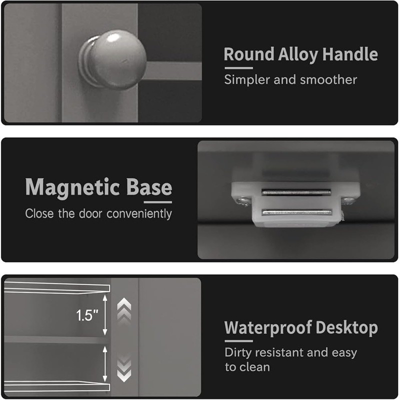 Wall Mounted Bathroom Storage Cabinet Adjustable Shelf Easy Assembly Organizer