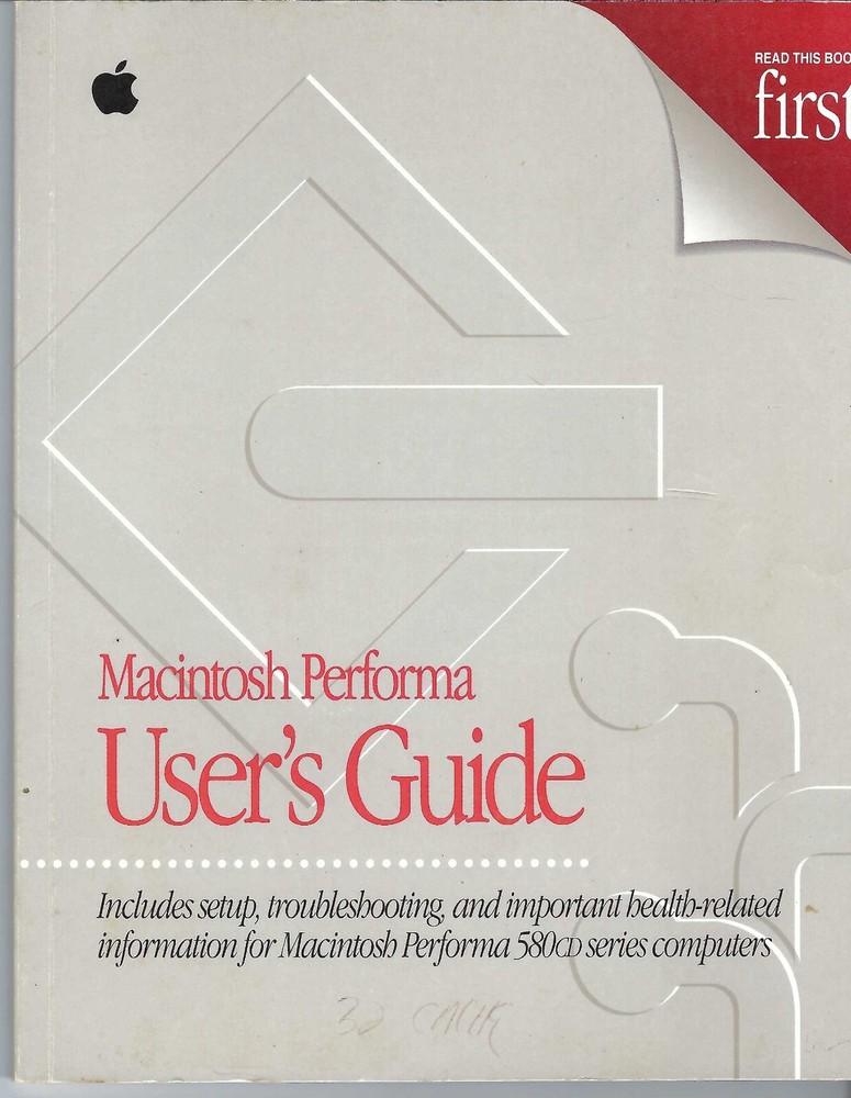 ITHistory (1995)  APPLE Manual: Macintosh Performa 580CD User's Guide Q