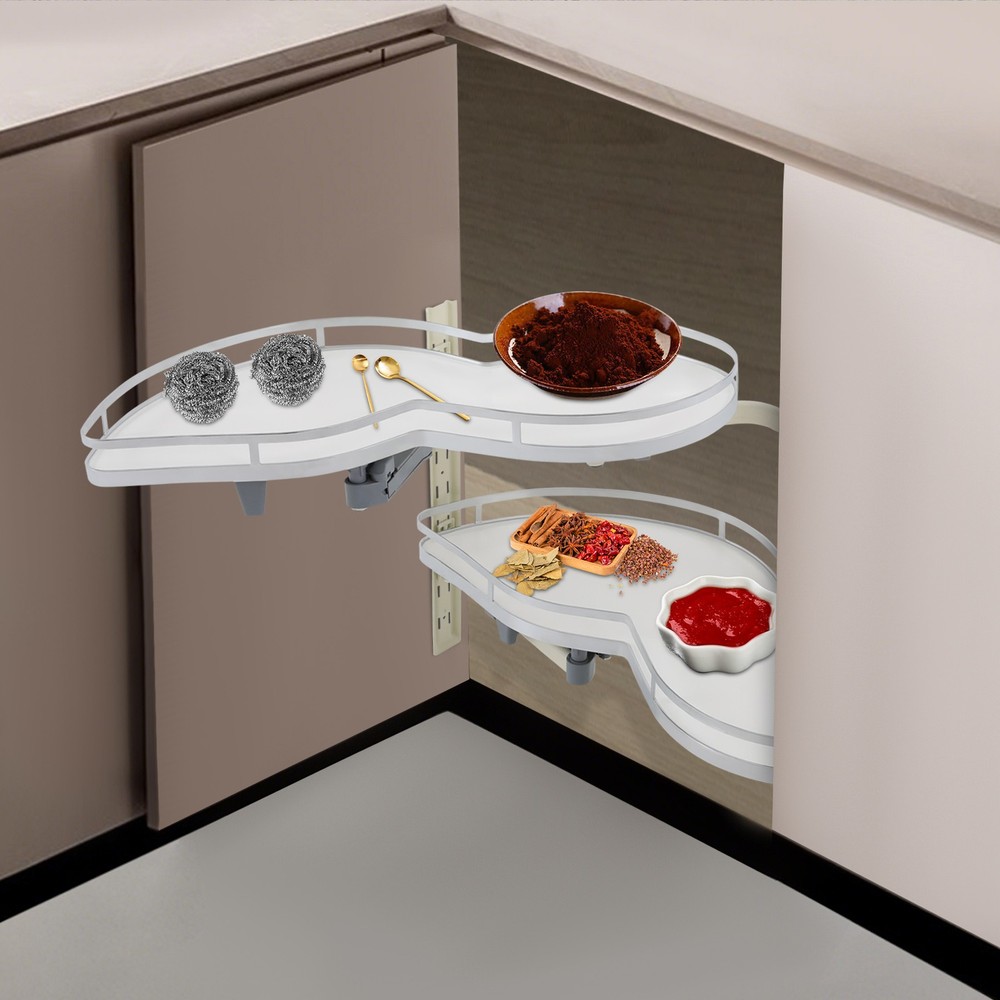 2 Tier Swing Tray Left Blind Corner Kitchen Cabinet Pull Out Kitchen Organizer