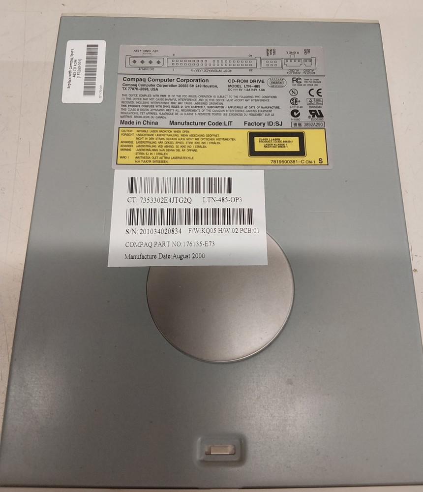Lite-On - Compact Disc 48X MAx CD-ROM Drive Model LTN-485-
