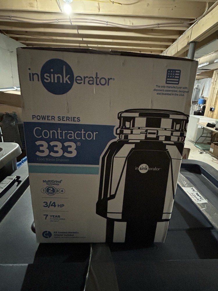 InSinkErator Contractor 333 Garbage Disposal 3/4 HP Continuous Feed