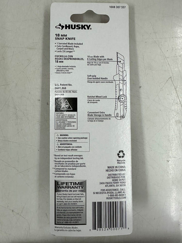 (2) Husky 18 mm Pro Snap Blade Knife