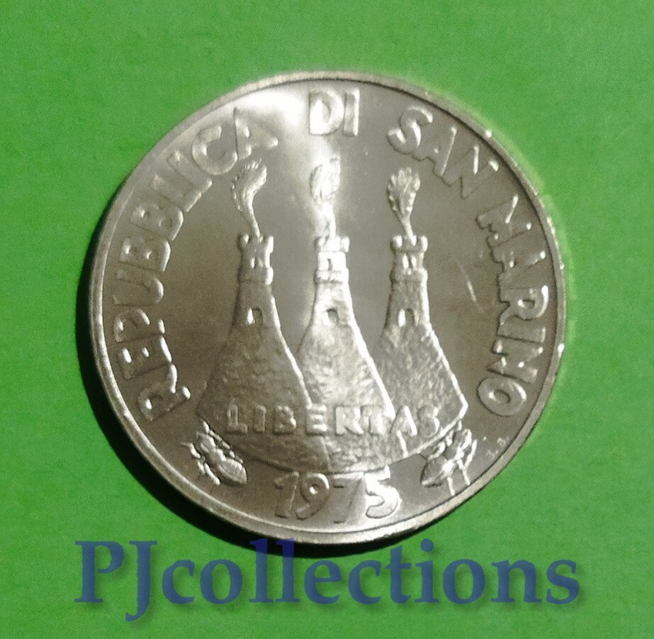 M262-SAN MARINO 500 LIRE 1975 UNC SILVER/SILVER