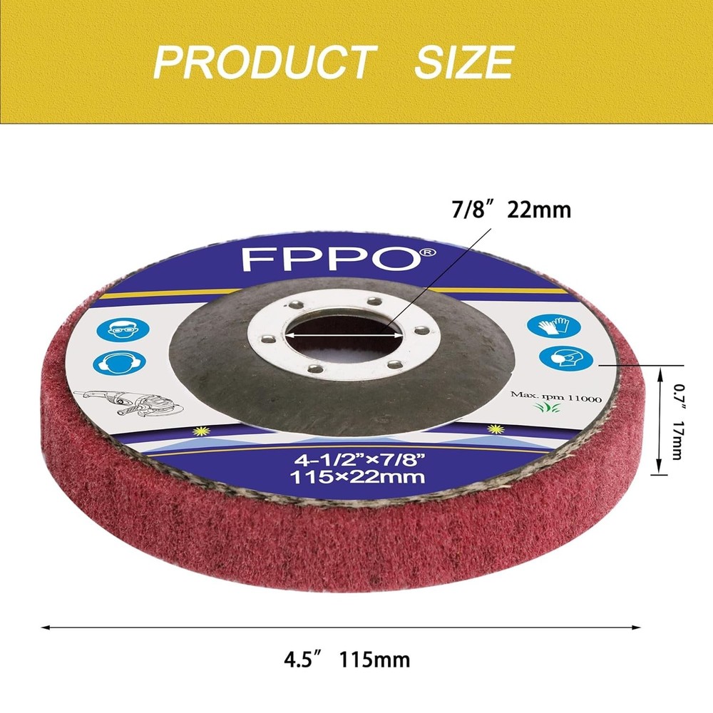 Durable 5Pcs Flap Disc Set 4.5" Grit 320 - Ideal for Angle Grinder Precision