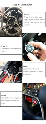 ABS Car Engine Start Stop Switch Button Cover Trim Replacement for Alfa Red
