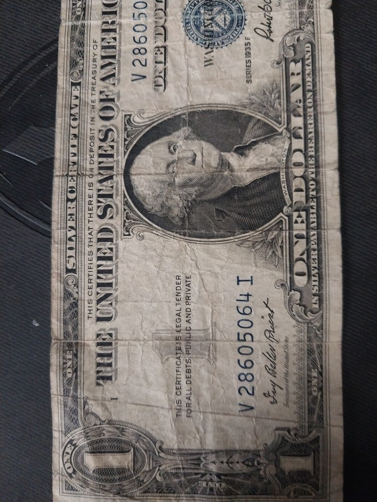 1935 1 silver certificate Series 1935f