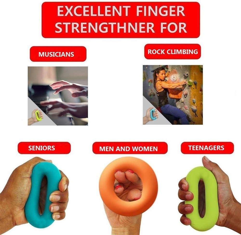 Silicone Grip Strength Trainer - Stress Relief & Forearm Exercise Rings