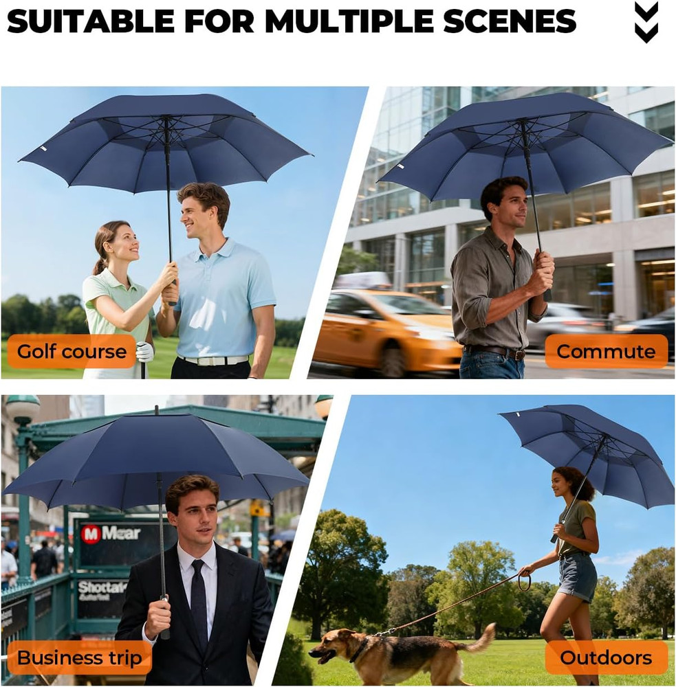 Automatic Open Extra Large Golf Umbrella Windproof Heavy Duty Large Umbrellas fo