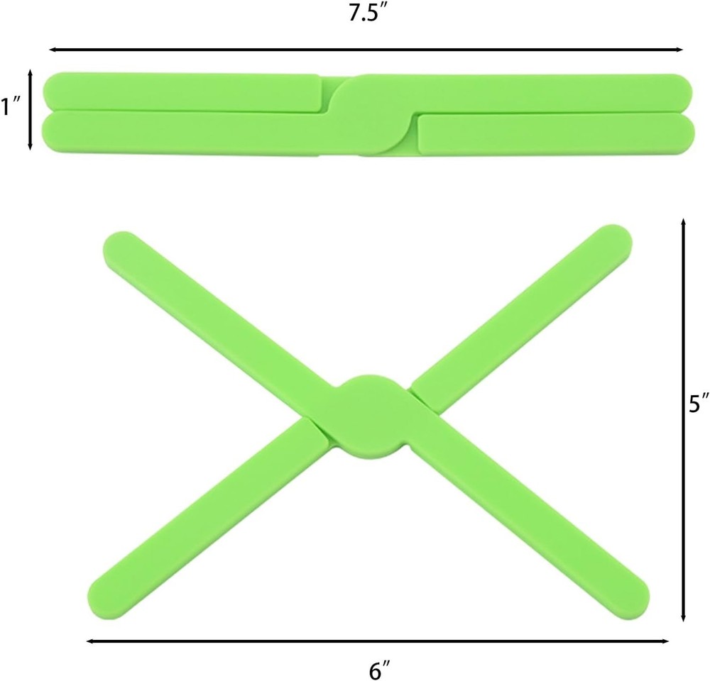 8 Pack Foldable Eco-Friendly X-Shaped Silicone Hot Dish Trivets