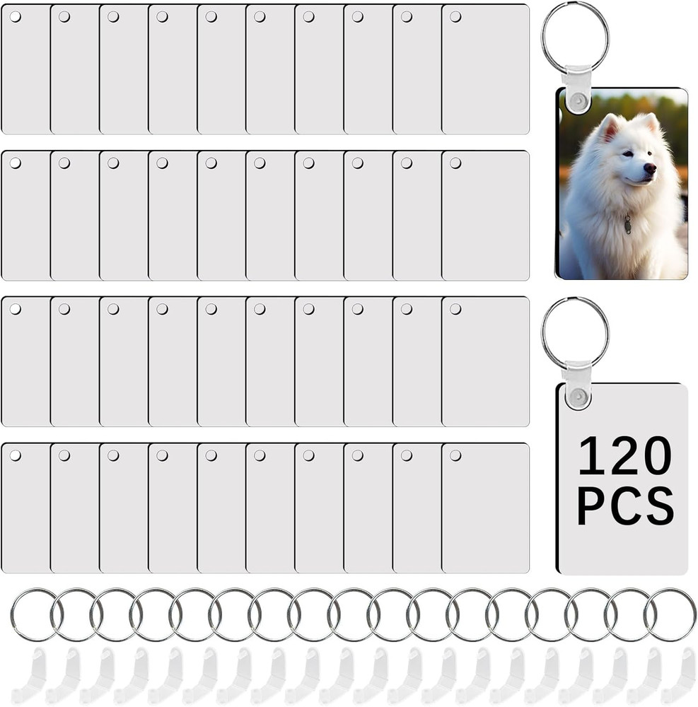 240Pcs Sublimation Keychain Blanks Double Sides 80 MDF Sublimation Keychains Bla