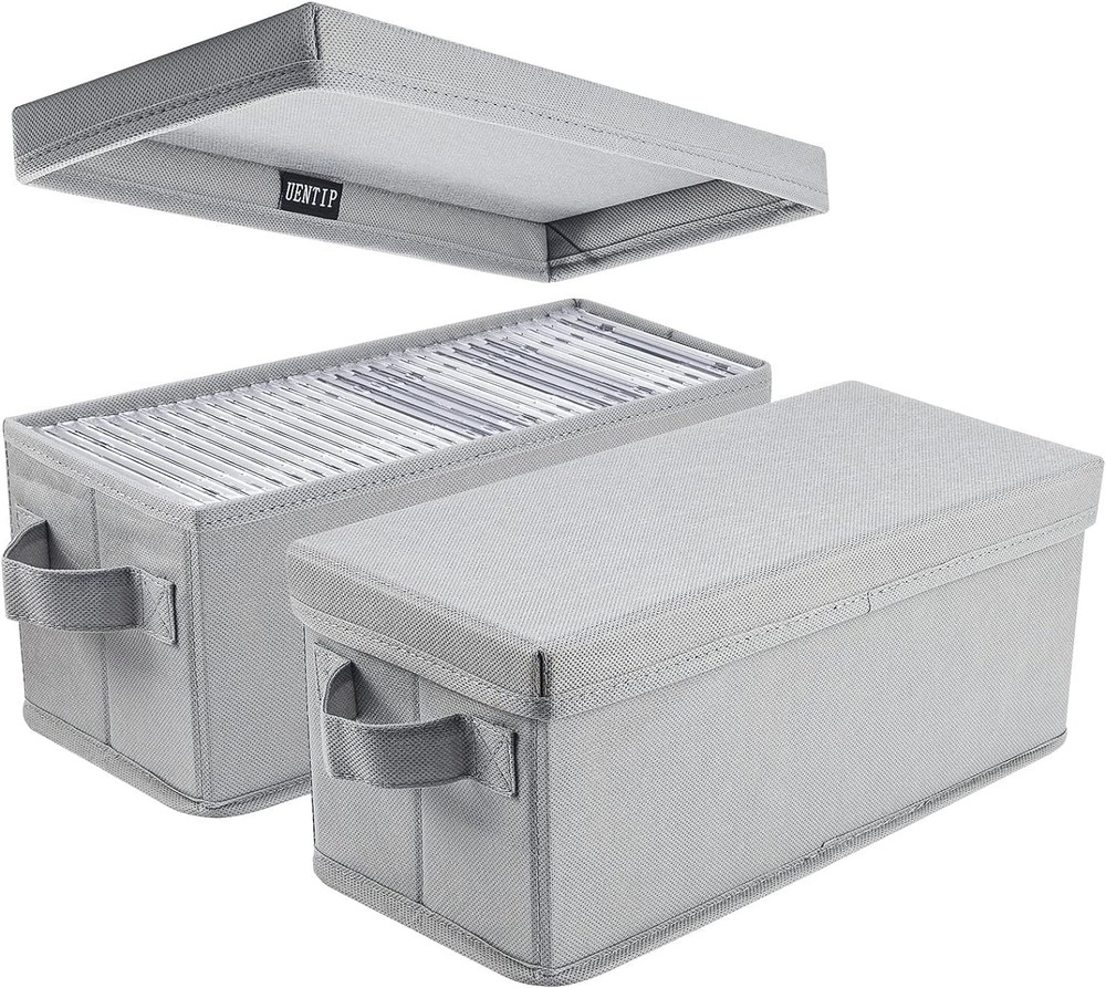 CD Storage Box - Pack of 2 CD Case Storage- DVD Storage Box Container Holds 30 C