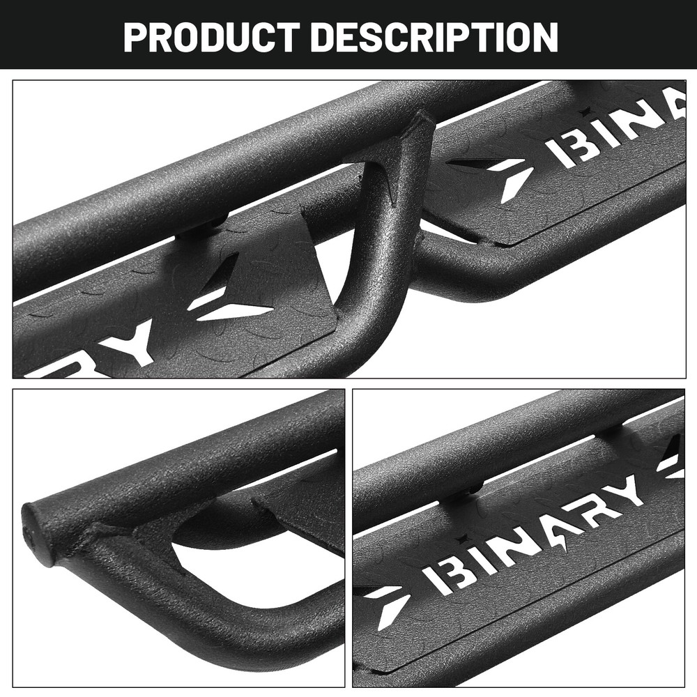 Drop Down Step For 19-24 Chevy Silverado 1500 Crew Cab BXWQ Running Boards BLK