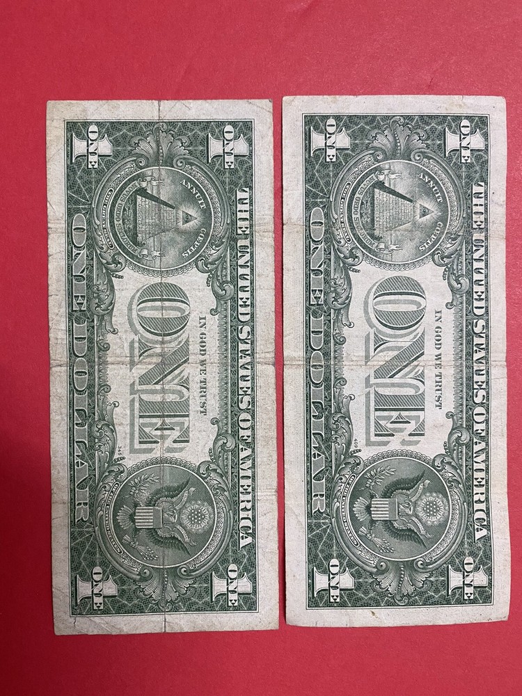 Fancy Serial Number (5) Four $1 & $2 Red Seal & Silver Certificate .