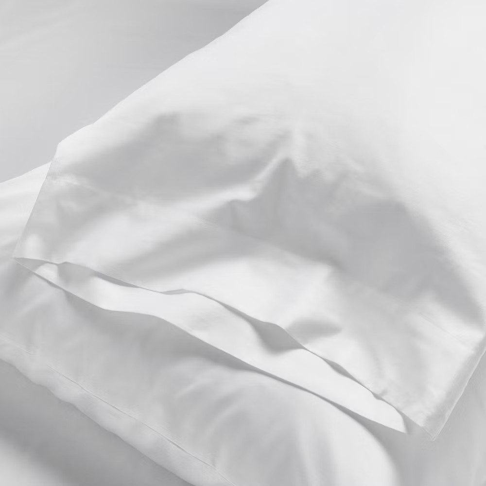 Standard 600 Thread Count Sateen Pillowcases White - Casaluna