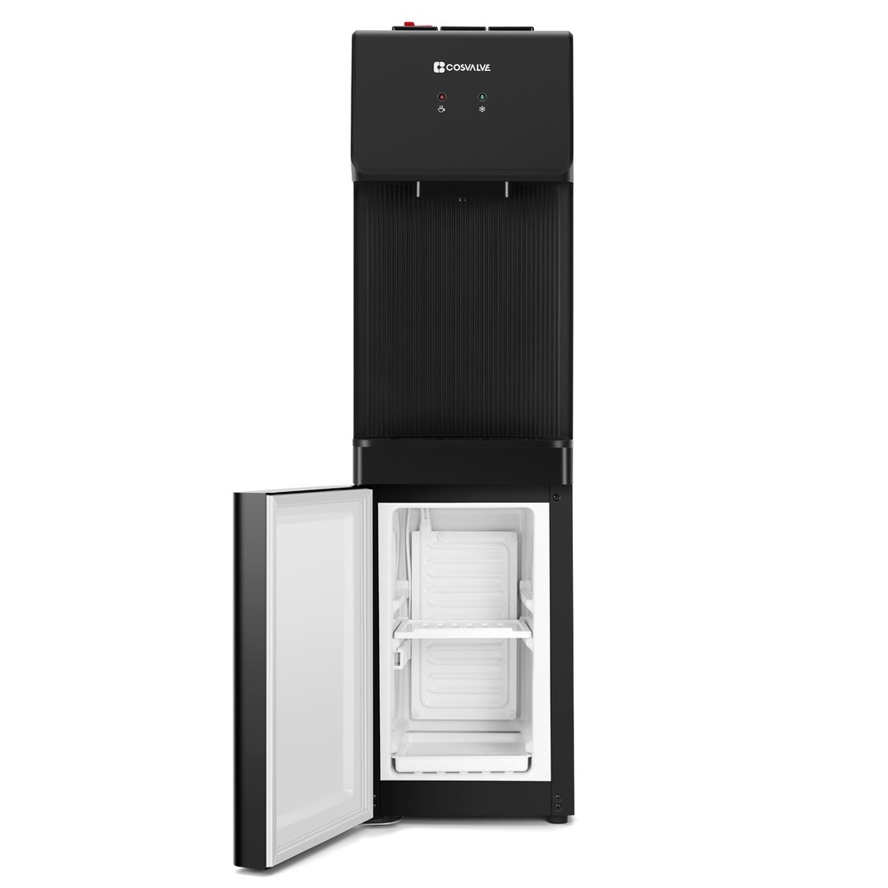 Top Loading Hot/Cold Water Cooler Dispenser Compressor Refrigeration w/ Freezer