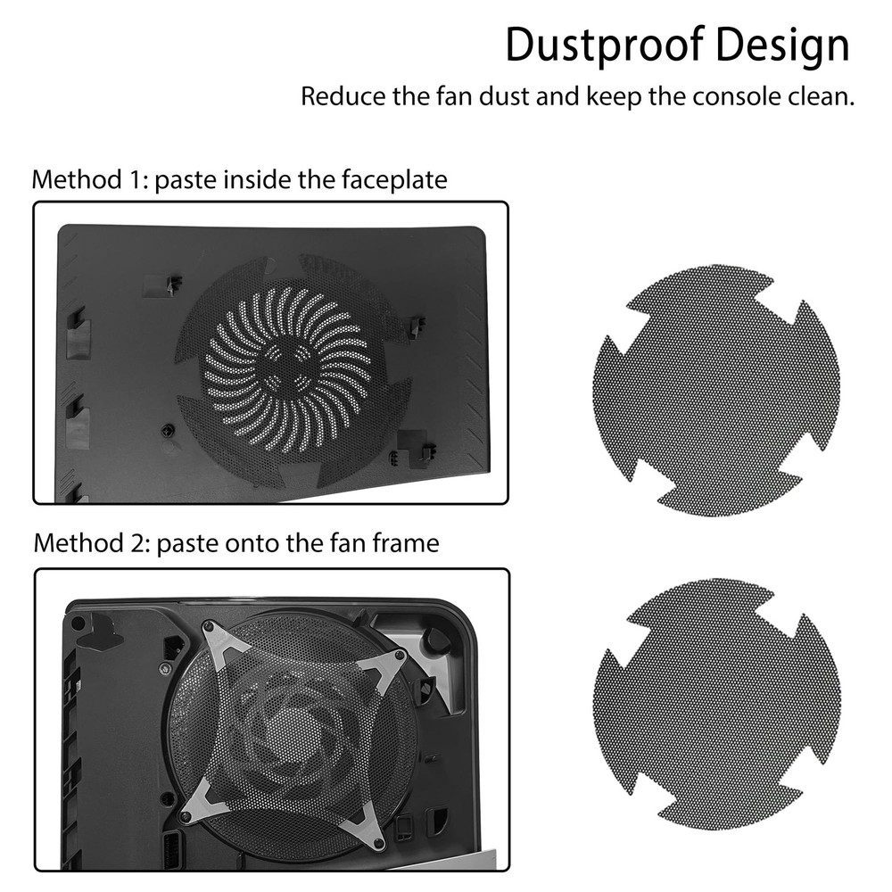 Faceplate for PS5 Pro Disc Edition with Cooling Vent and Dust Filter, Face Pl...