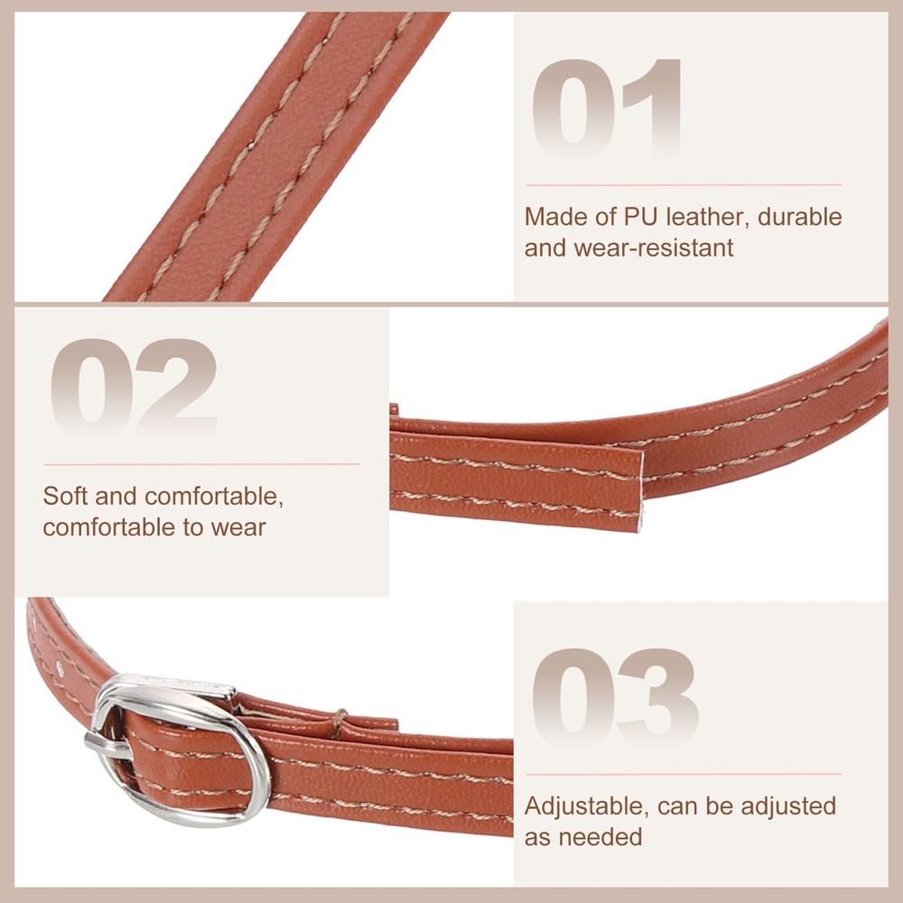 2 Pair Replacement Ankle Strap for Heels Shoe Bands Matte Light Brown