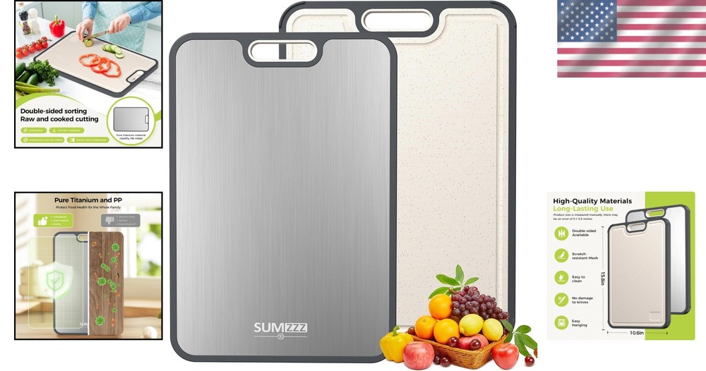 Titanium Double-Sided Cutting Board 16”×11” – Easy to Clean & Versatile